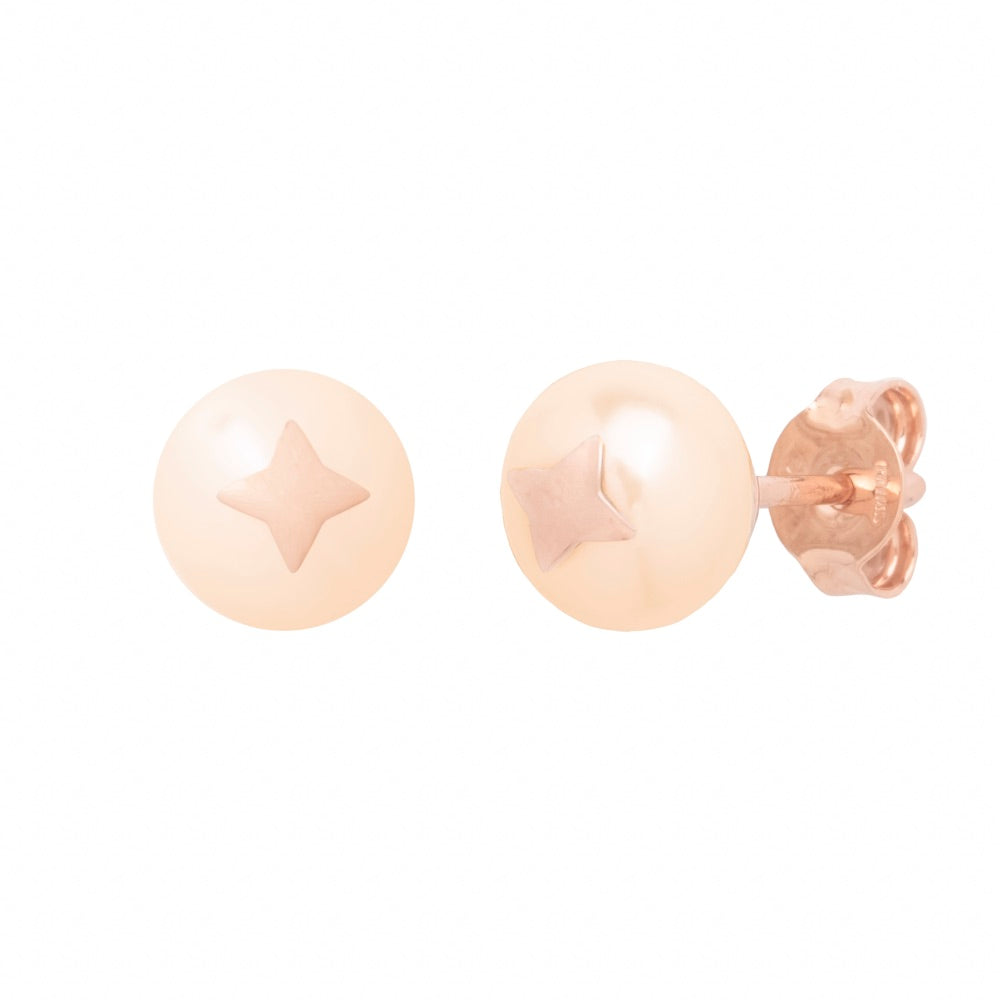 MIMI Orecchini Les lulu in Oro e Perla Freshwater rosa- stella