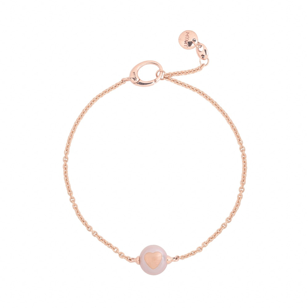 MIMI Bracciale les Lulu in Oro e Perla Freshwater viola- cuore