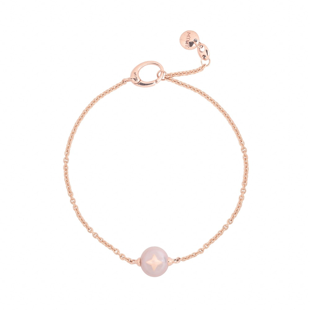 MIMI Bracciale les Lulu in Oro e Perla Freshwater viola- stella