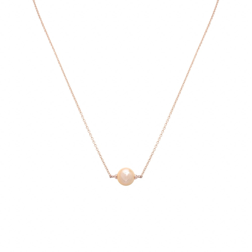 MIMI Pendente Les lulu in Oro e Perla Freshwater rosa- cuore