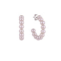 Purple pearl hoop earrings