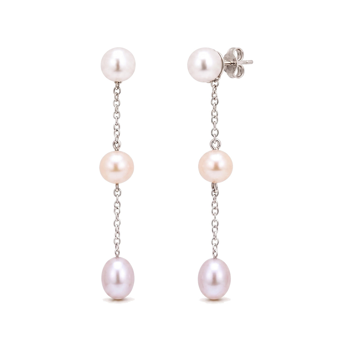 Orecchini in argento 925 con perle Freshwater multicolor — MIMÍ Milano