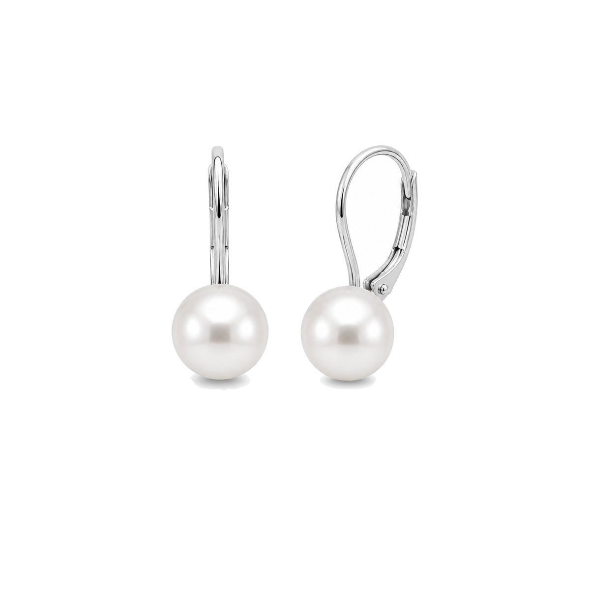 Orecchini in oro bianco 18k con perle Akoya bianche monachella — MIMÍ Milano