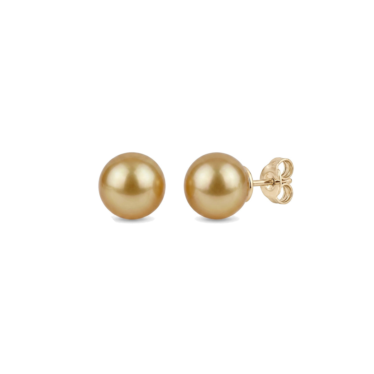 Orecchini in oro bianco 18k con perle South Sea gold e charm farfalla — MIMÍ Milano