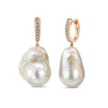 White baroque pearl earrings