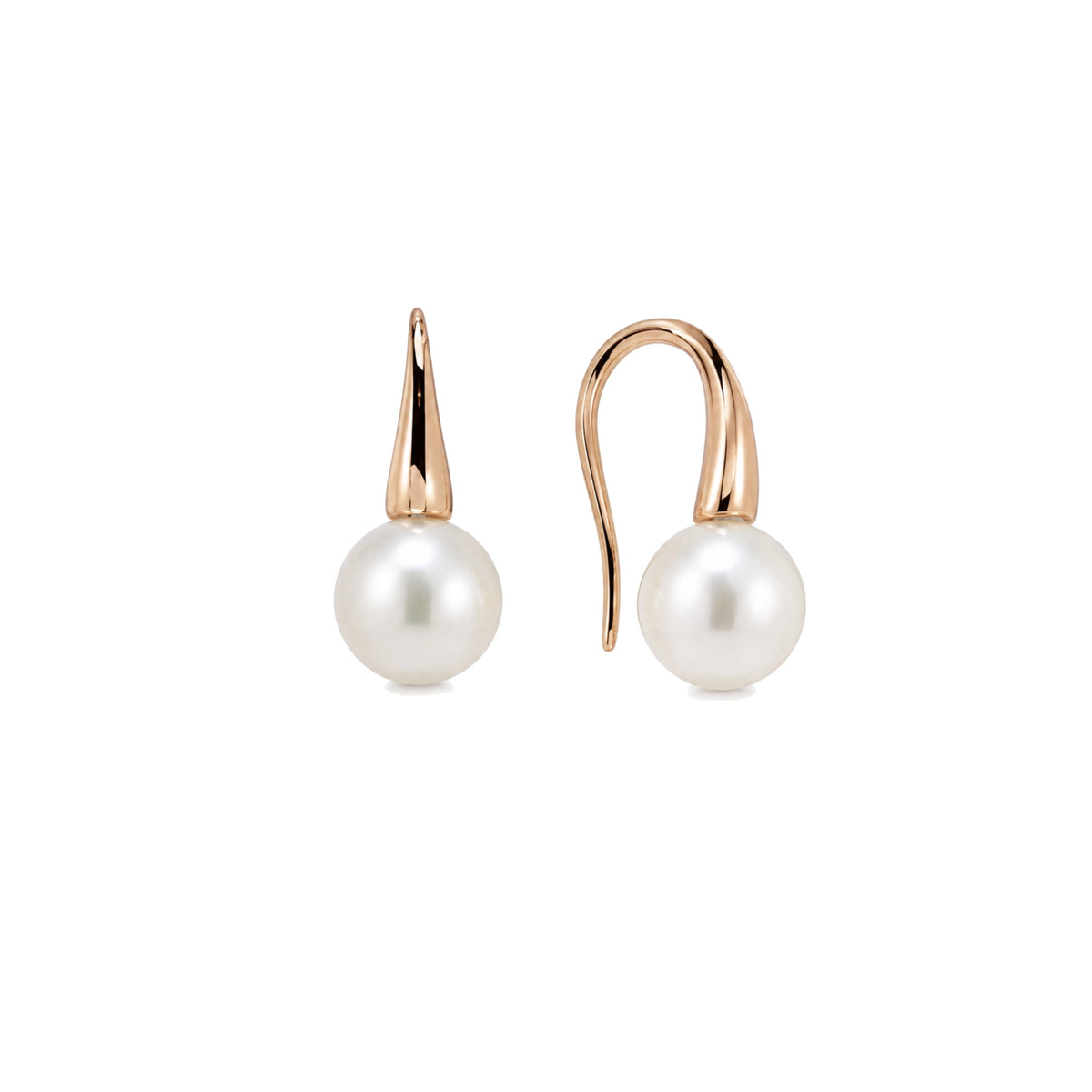 Orecchini in oro rosa 18k con perle Akoya bianche — MIMÍ Milano