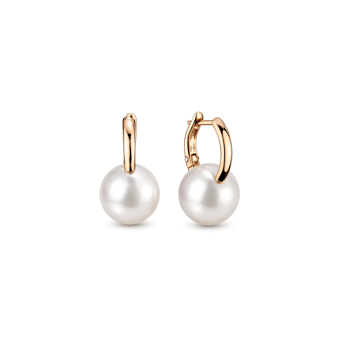 Orecchini Milano in oro rosa 18k con perle South Sea bianche — MIMÍ Milano