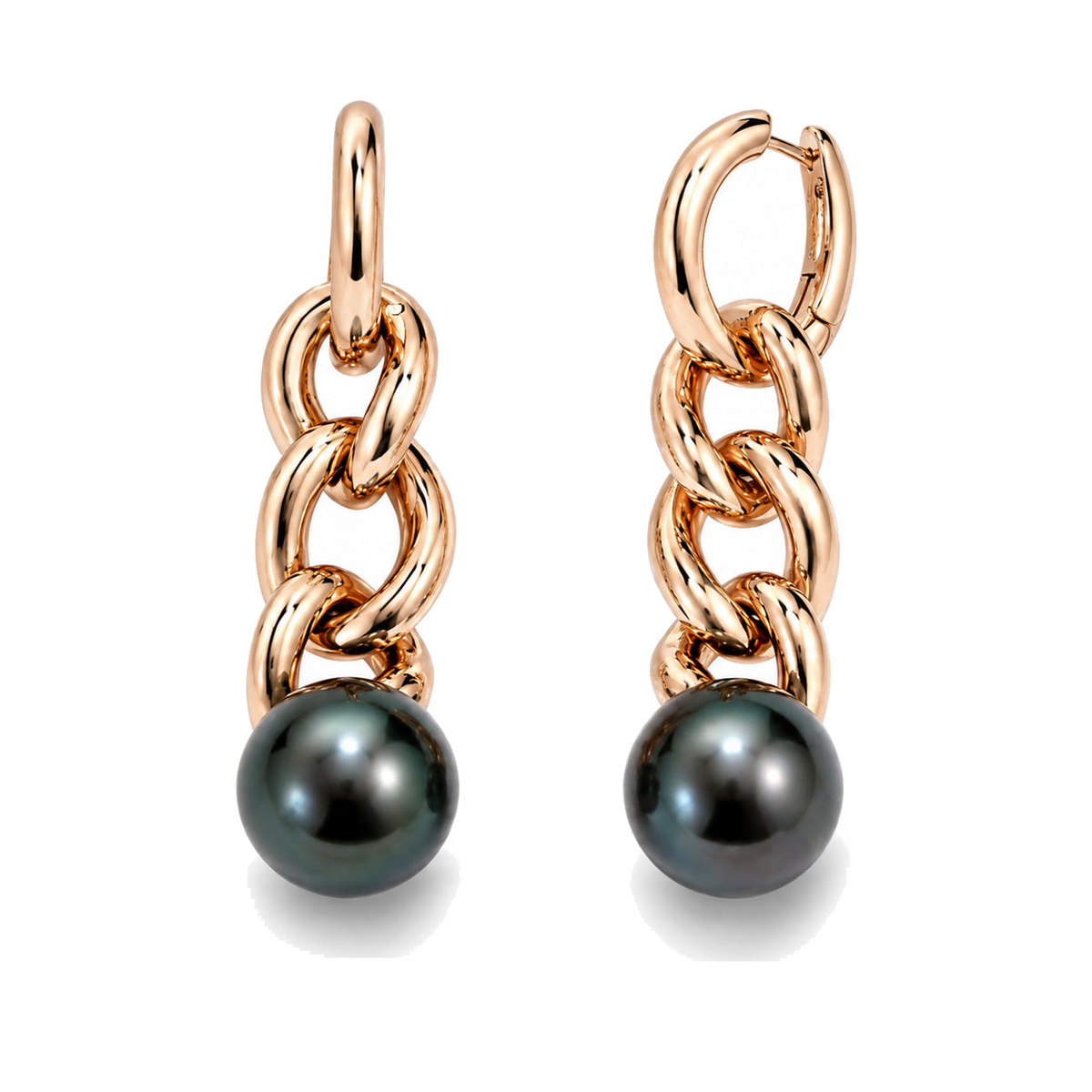 Orecchini Milano in oro rosa 19k con perle South Sea nere 11-12 mm — MIMÍ Milano — vista 2