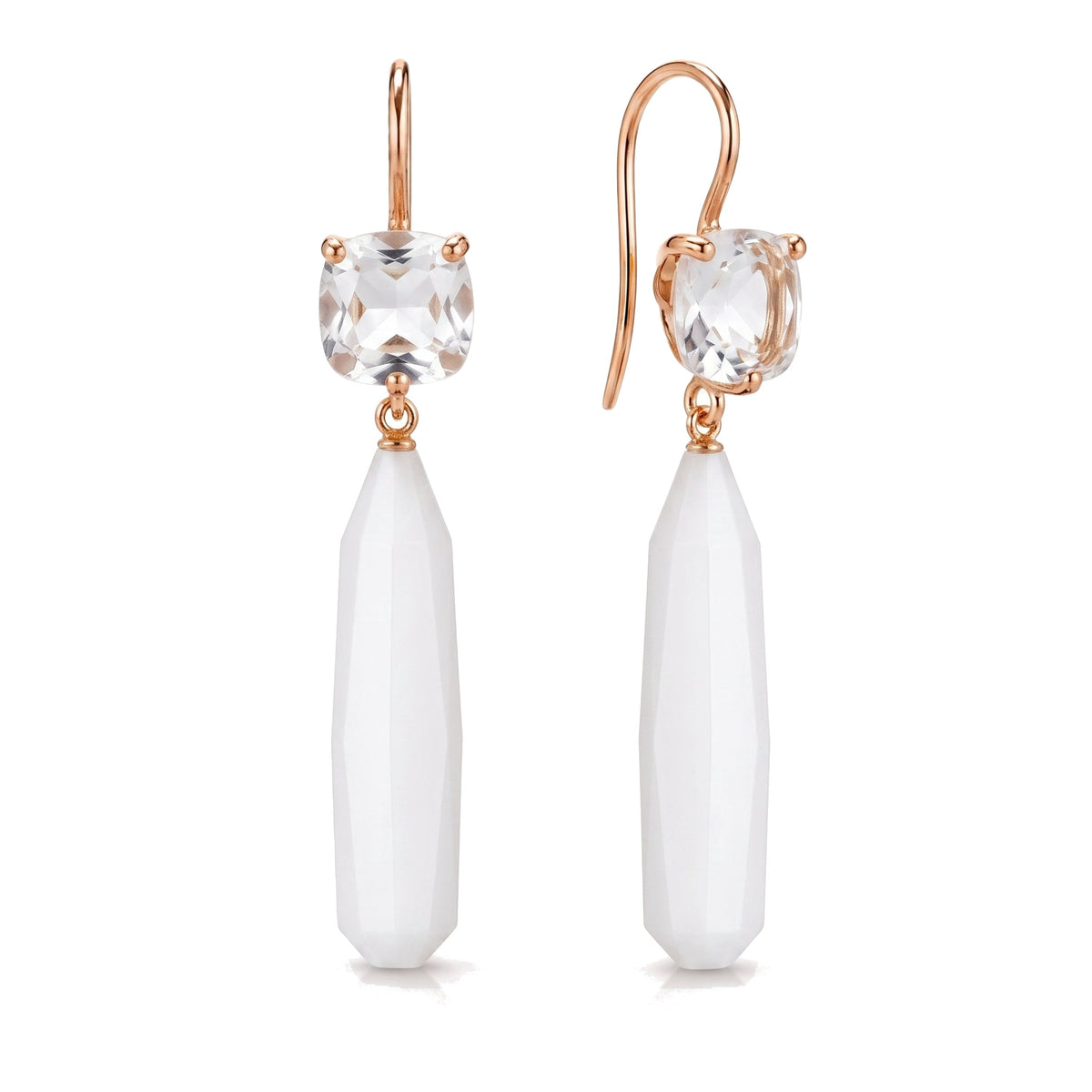 Orecchini Shanti in oro rosa 18k con agata — MIMÍ Milano