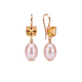 Shanti earrings with pink pearls