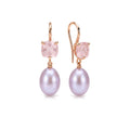 Shanti earrings with purple pearls