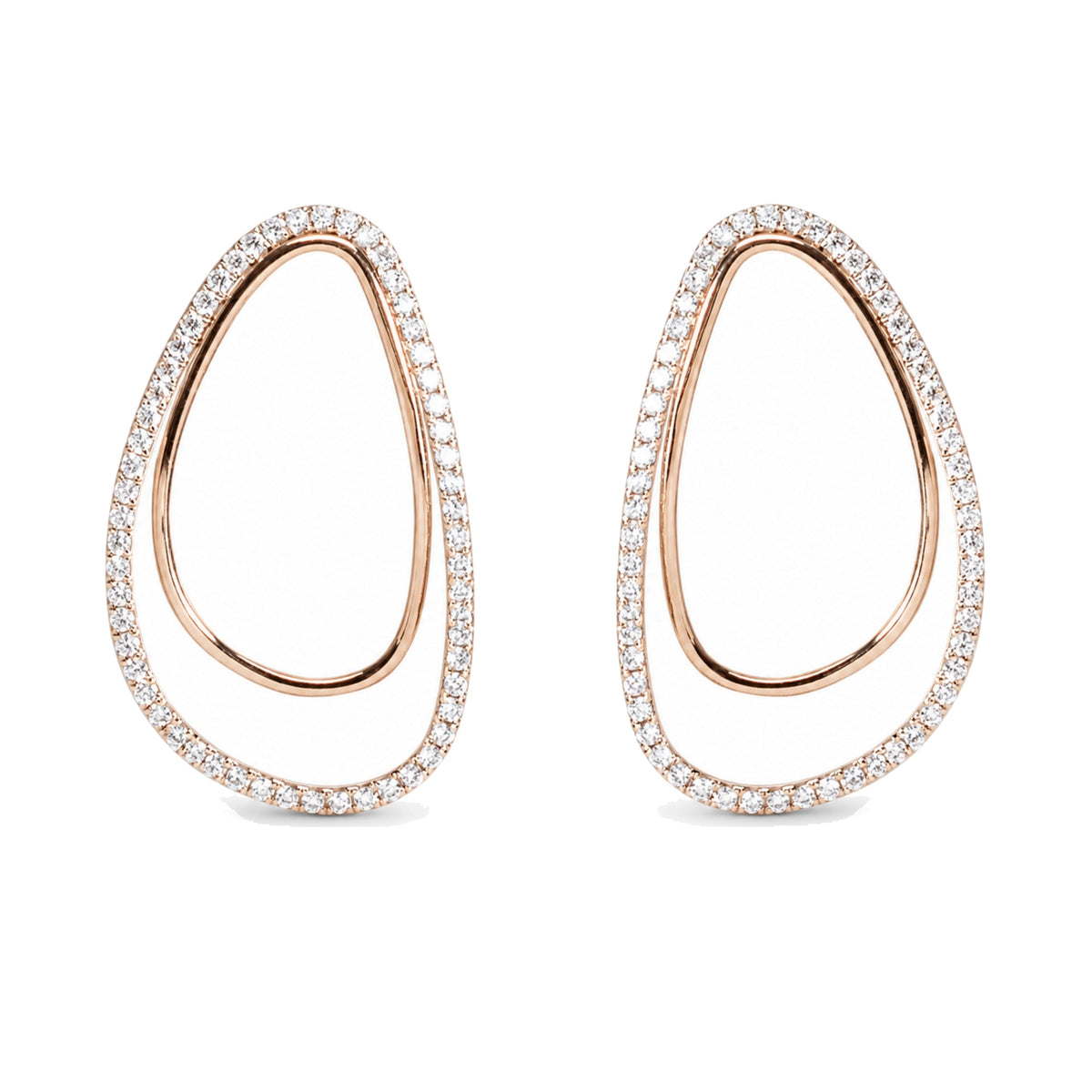 Orecchini Vivienne in oro rosa 18k con diamanti — MIMÍ Milano