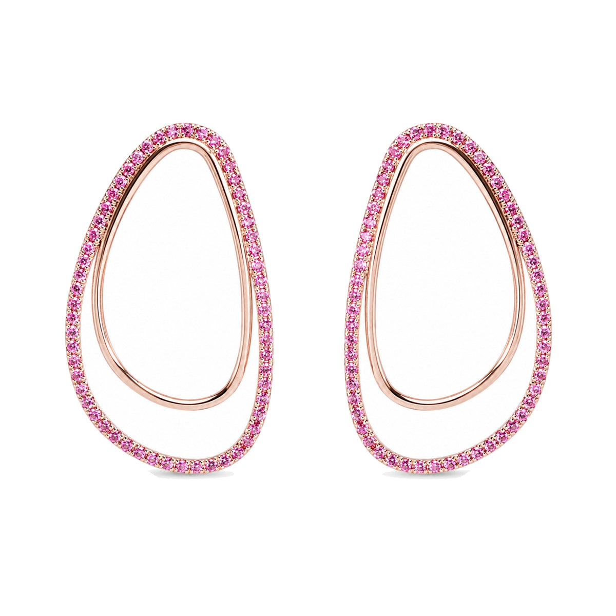 Orecchini Vivienne in oro rosa 18k con zaffiro rosa — MIMÍ Milano
