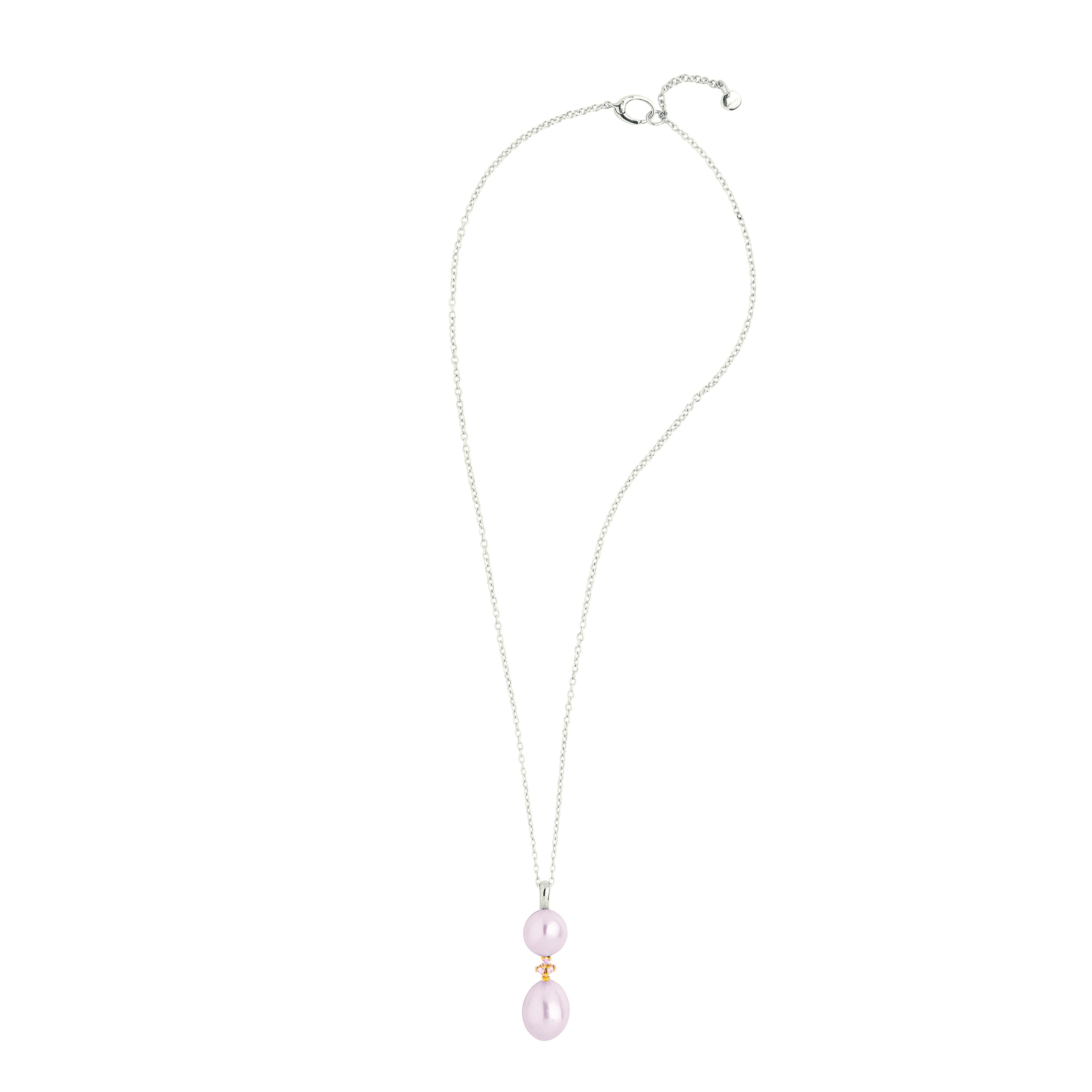 MIMI Pendente Blanche in argento e oro con perle barocche viola e zaffiri viola