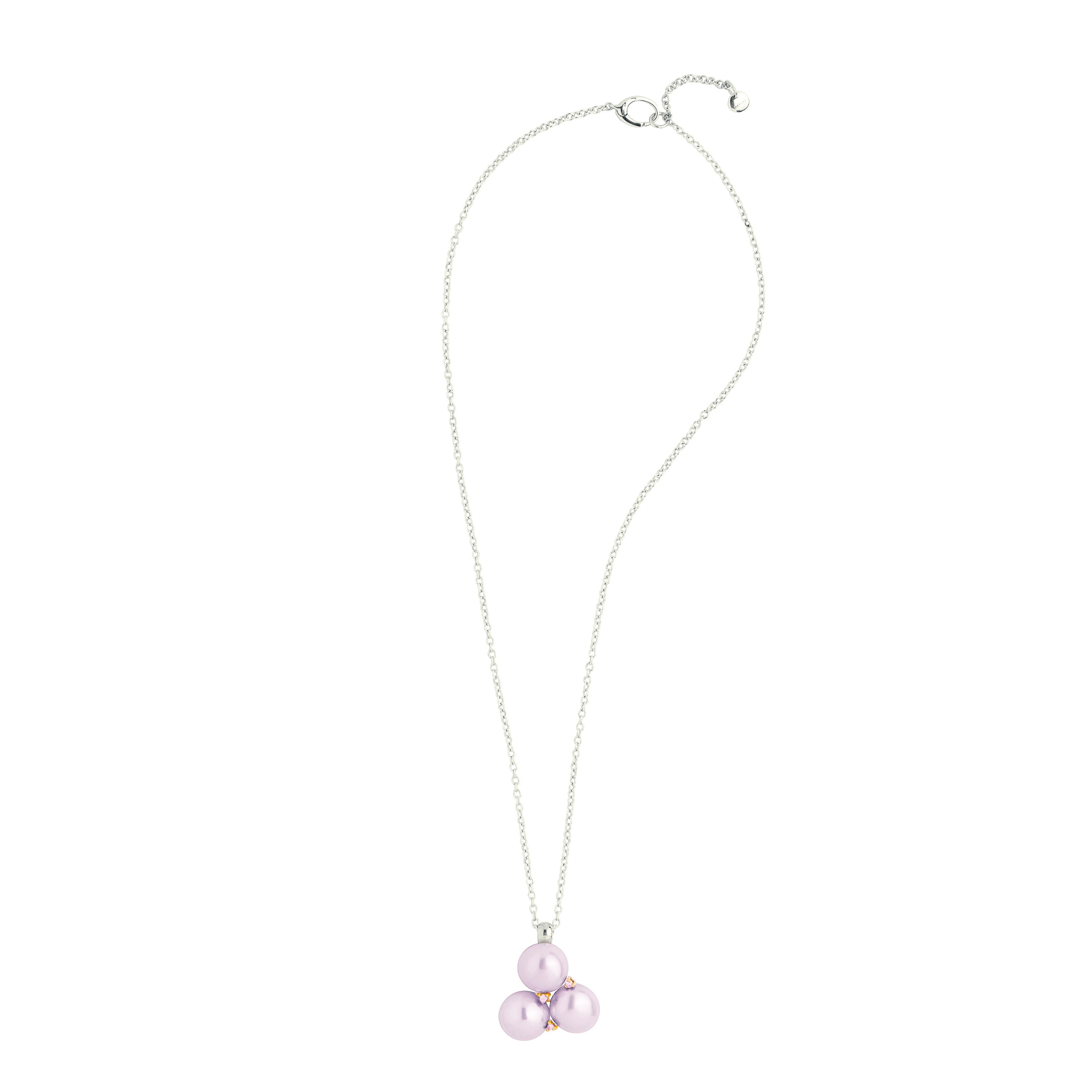MIMI Pendente Blanche in Argento, 3 perle barocche viola e zaffiri