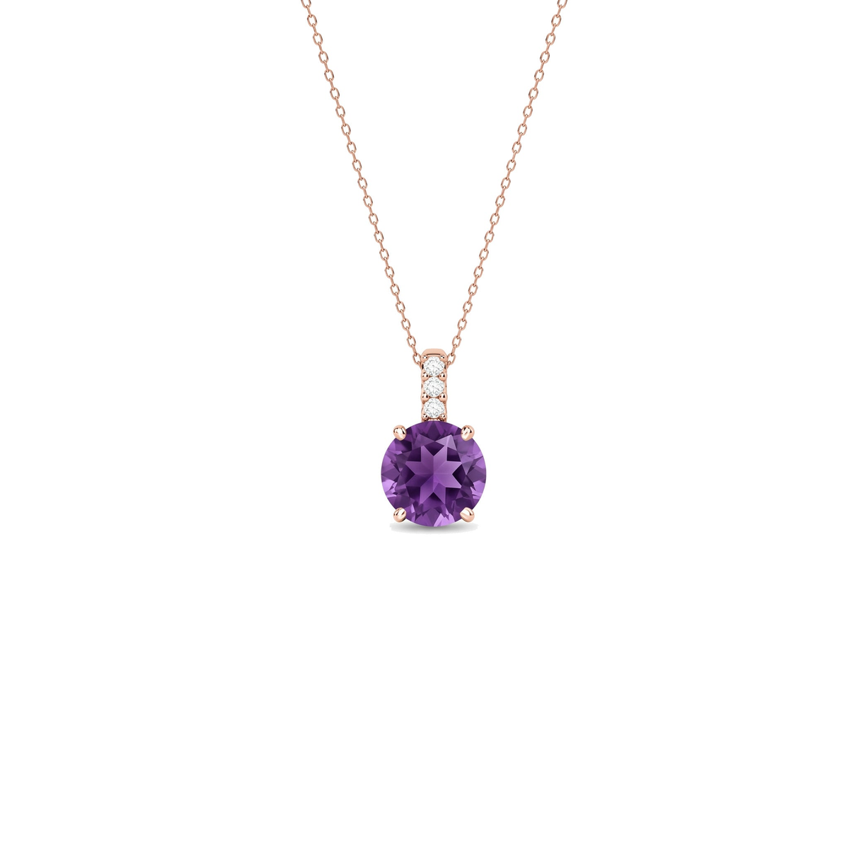 Pendente Cherry in oro rosa 18k con ametista e diamanti — MIMÍ Milano