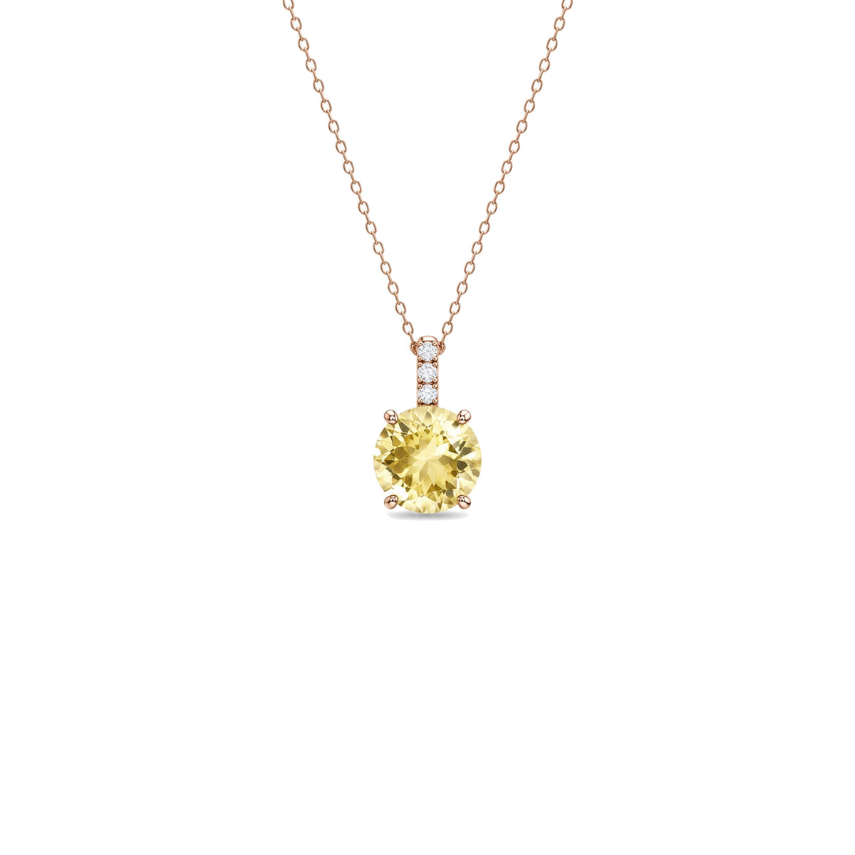 Pendente Cherry in oro rosa 18k con quarzo, quarzo lemon e diamanti — MIMÍ Milano