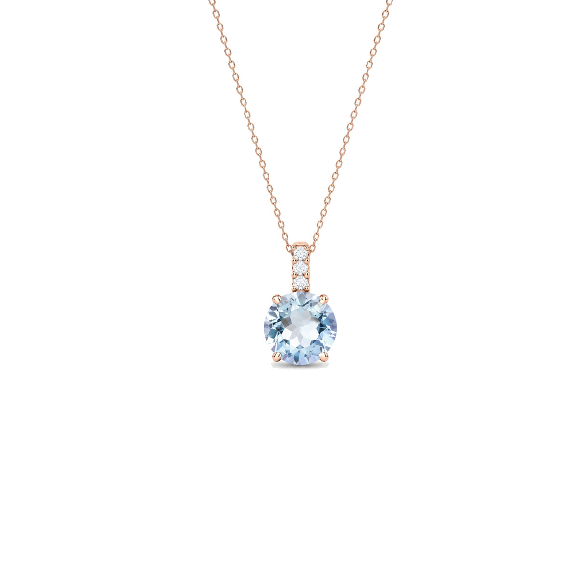 Pendente Cherry in oro rosa 18k con topazio azzurro e diamanti — MIMÍ Milano