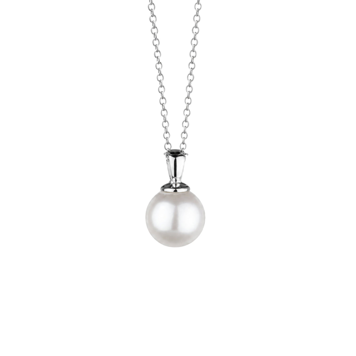 Pendente in oro bianco 18k con perla Akoya bianca — MIMÍ Milano