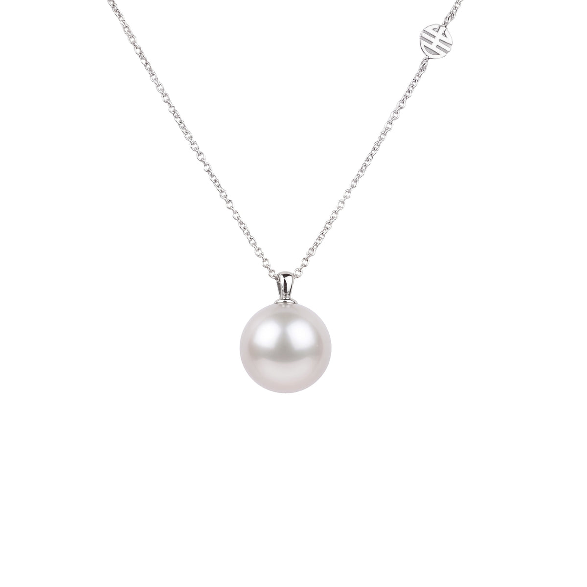Pendente in oro bianco 18k con perla South Sea bianca — MIMÍ Milano