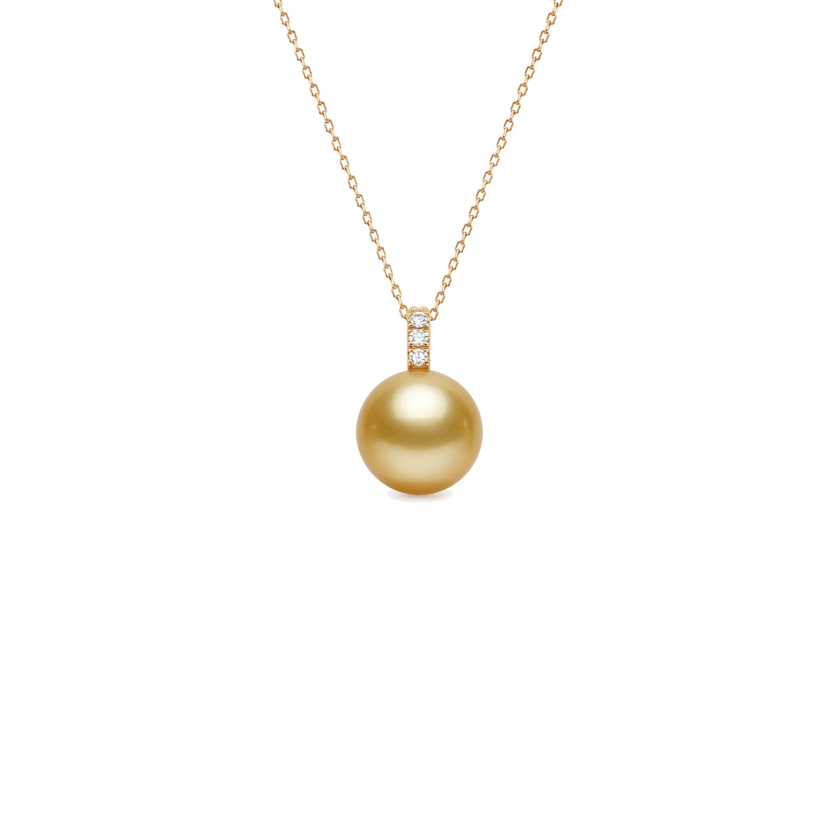 Pendente in oro giallo 18k con perla South Sea nera 10-11 mm e diamanti — MIMÍ Milano