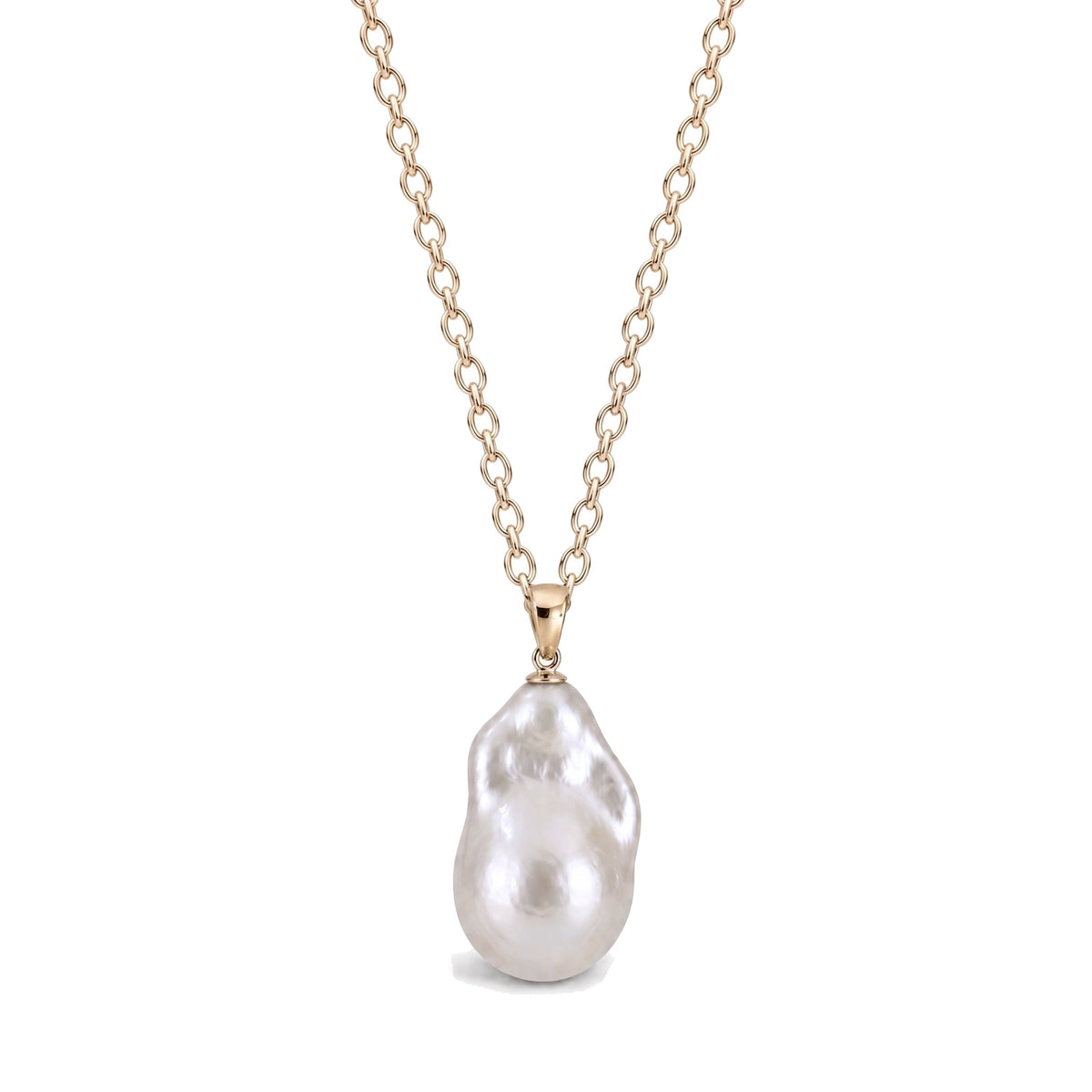 Pendente in oro giallo 9k con perla barocca bianca 20x28 mm — MIMÍ Milano