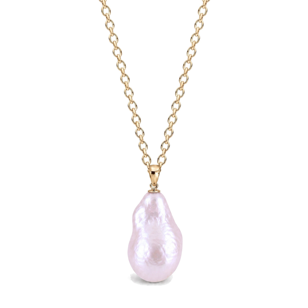 Pendente in oro giallo 9k con perla barocca viola 20x28 mm — MIMÍ Milano
