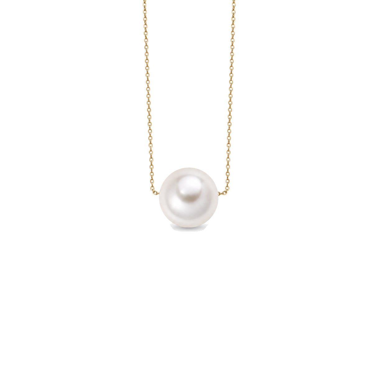 Pendente in oro giallo 9k con perla Freshwater bianca e diamanti — MIMÍ Milano