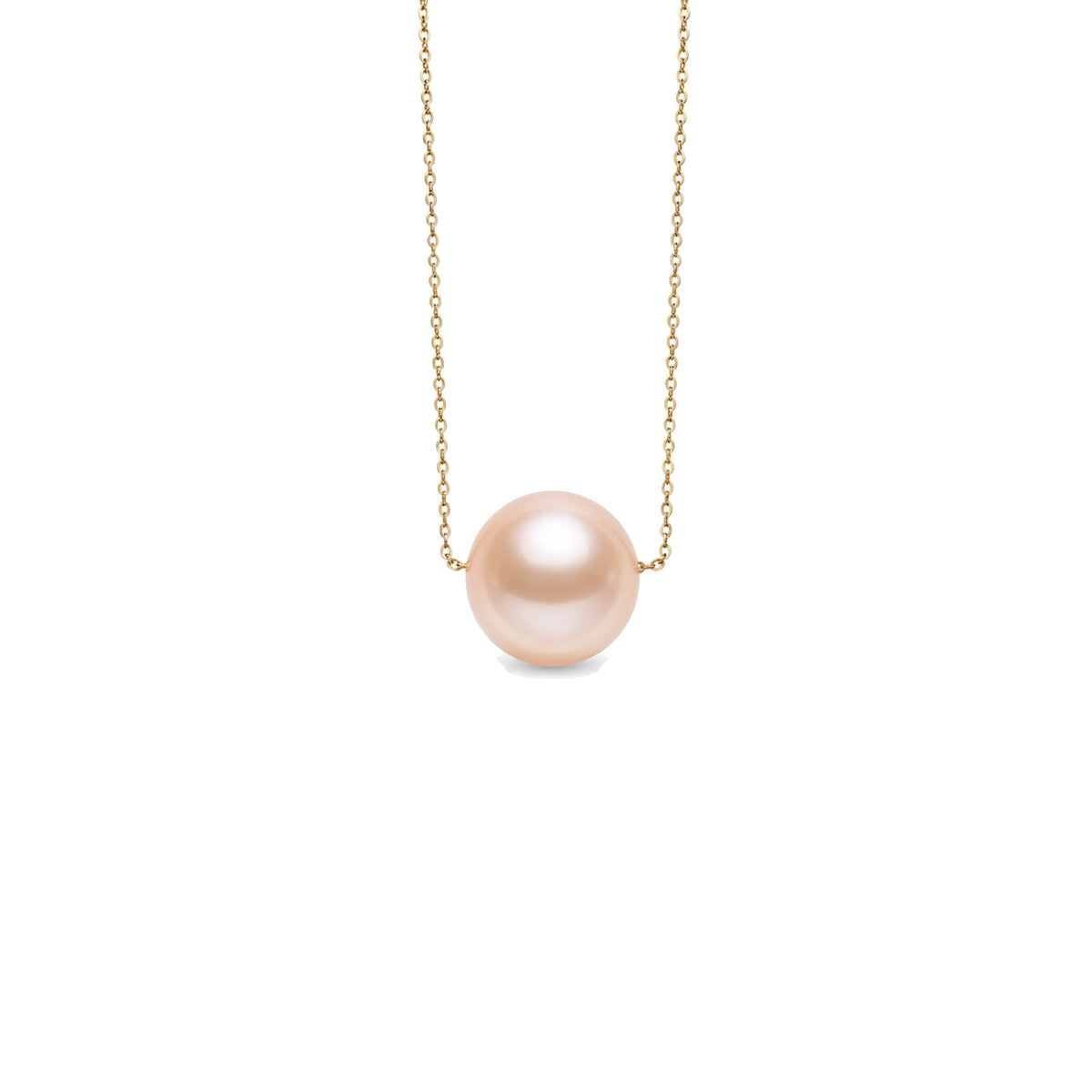 Pendente in oro giallo 9k con perla Freshwater rosa e diamanti — MIMÍ Milano