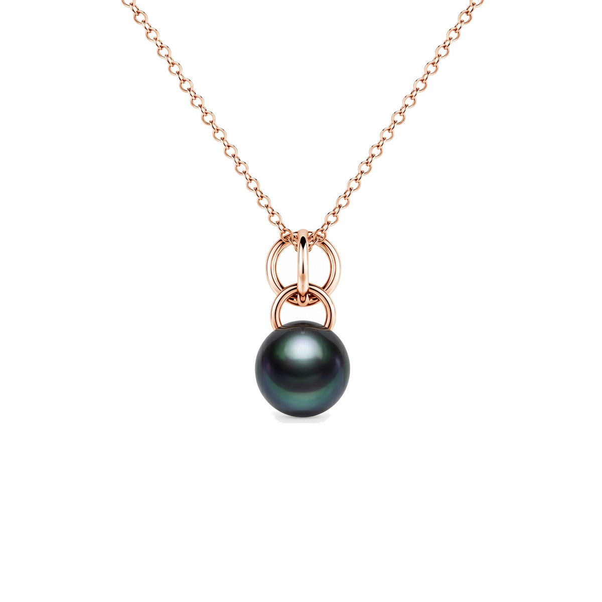 Pendente Milano in oro rosa 18k con perla South Sea nera — MIMÍ Milano