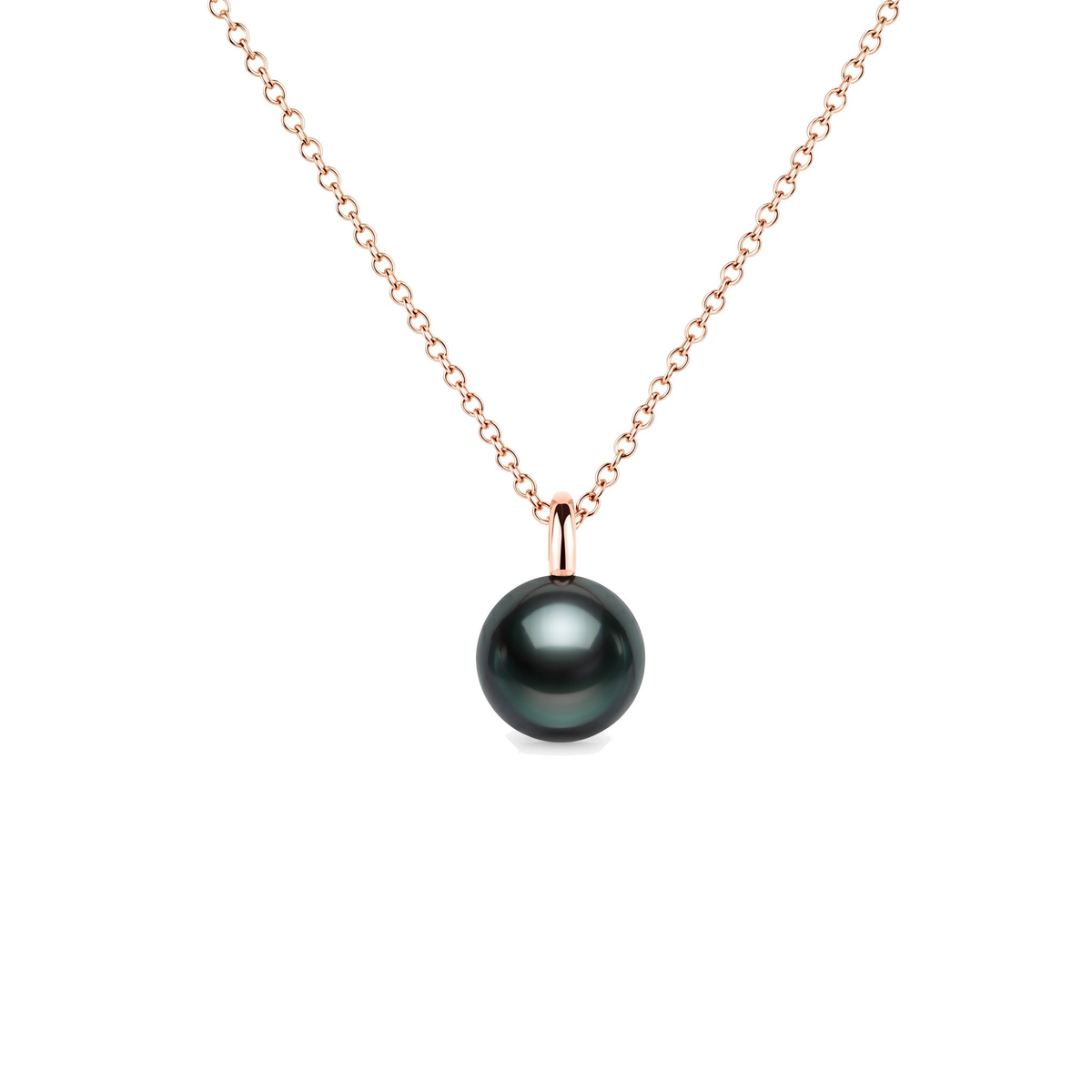 Pendente Milano in oro rosa 18k con perla South Sea nera — MIMÍ Milano