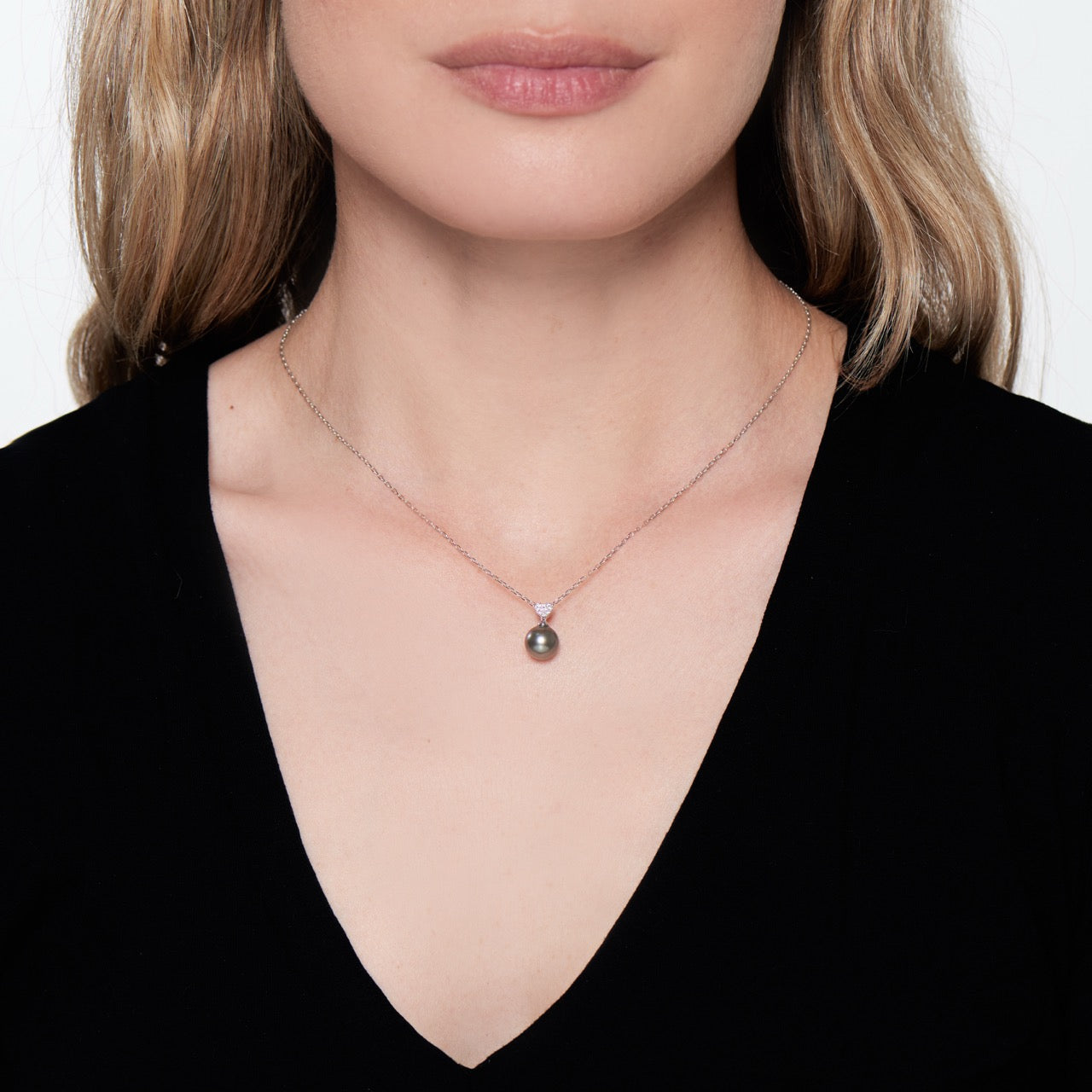 MIMI Pendente Oro Bianco 18K con Perla South Sea e Diamanti
