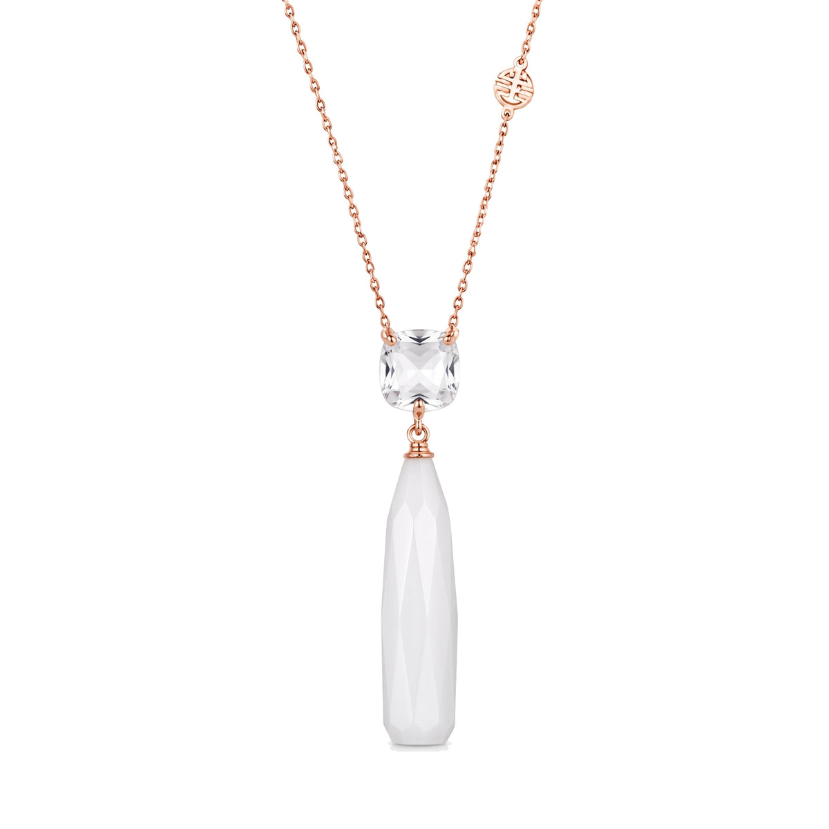 Pendente Shanti in oro rosa 18k con agata — MIMÍ Milano