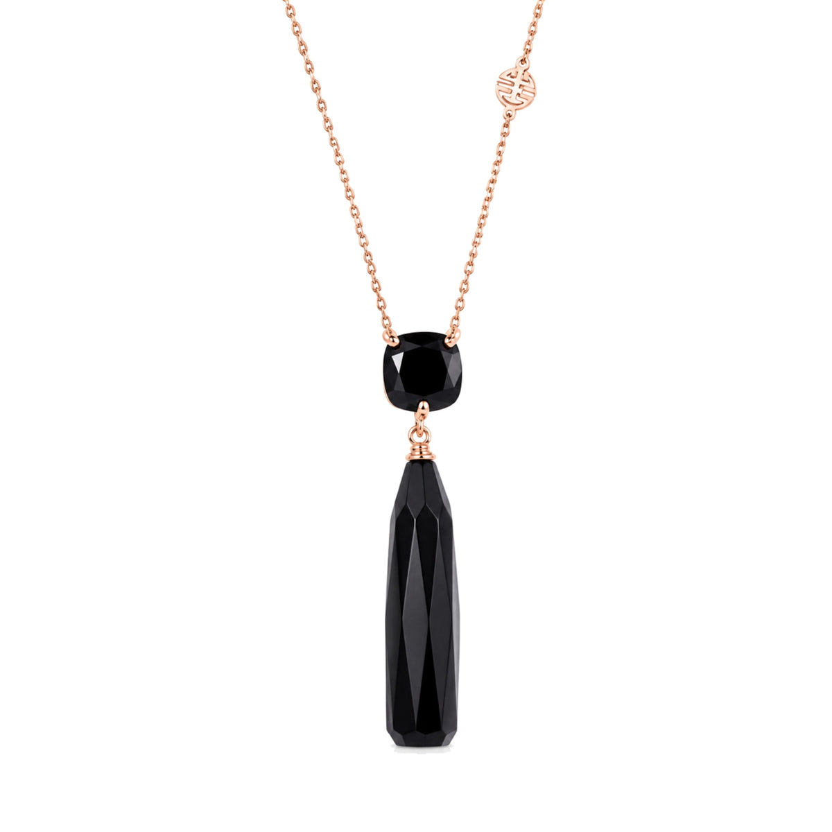 Pendente Shanti in oro rosa 18k con onice — MIMÍ Milano
