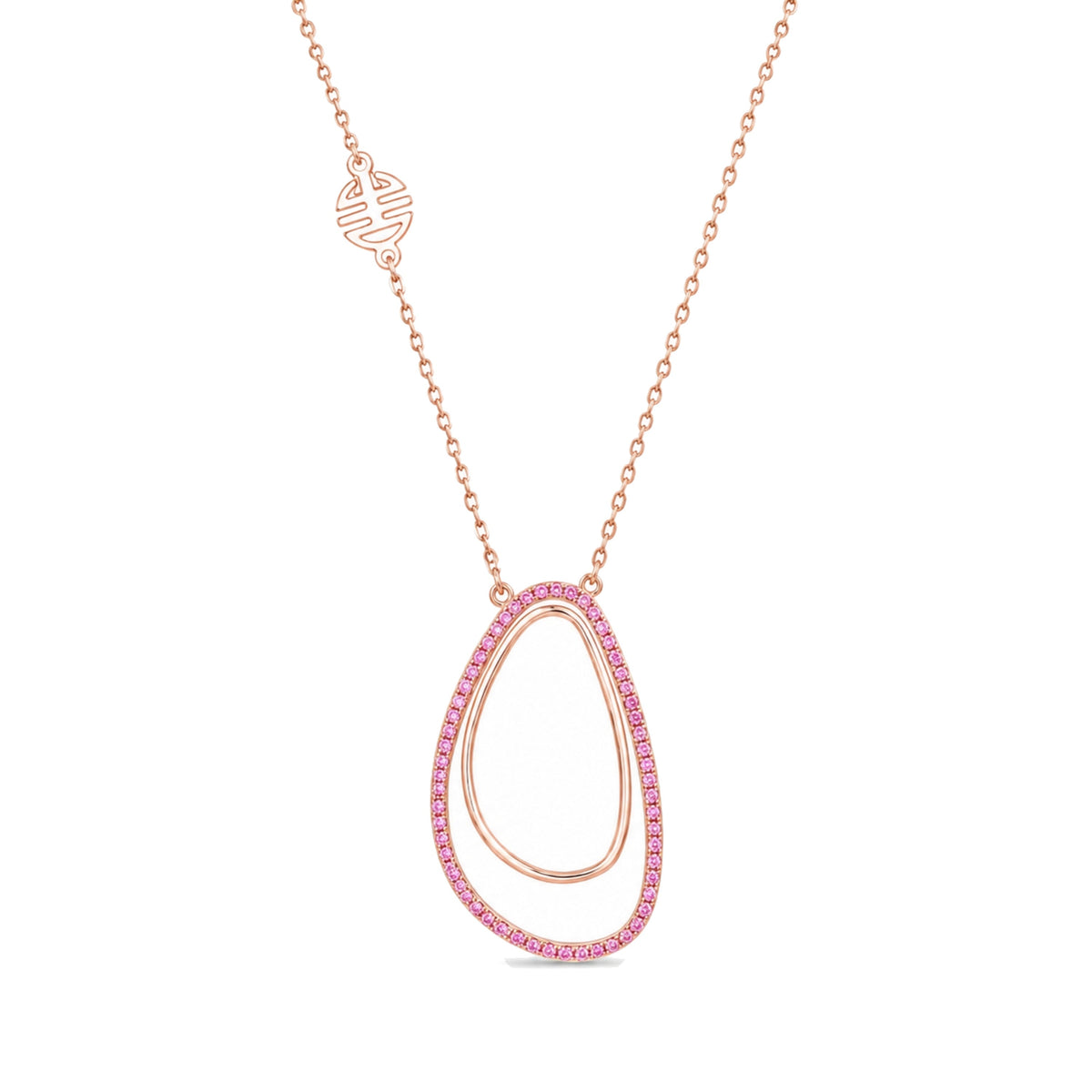 Pendente Vivienne in oro rosa 18k con zaffiro rosa — MIMÍ Milano
